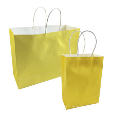 Festival-Geschenk-Kraft-Beutel-helle gelbe Einkaufstaschen DIY recyclebare Papiertüte mit Griffen